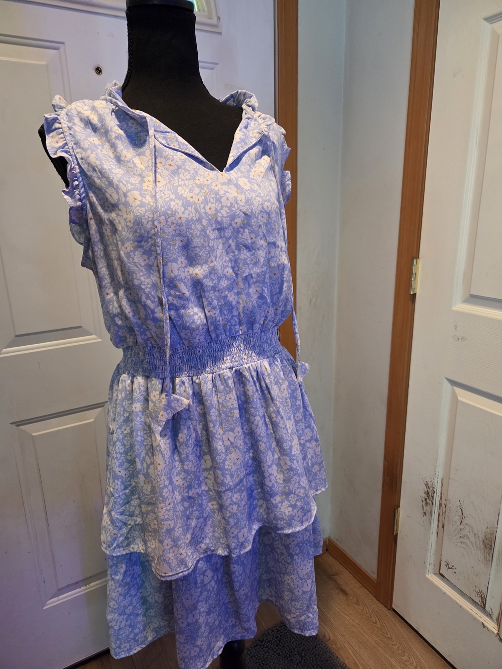 Collective Concepts Blue Floral Midi Dress